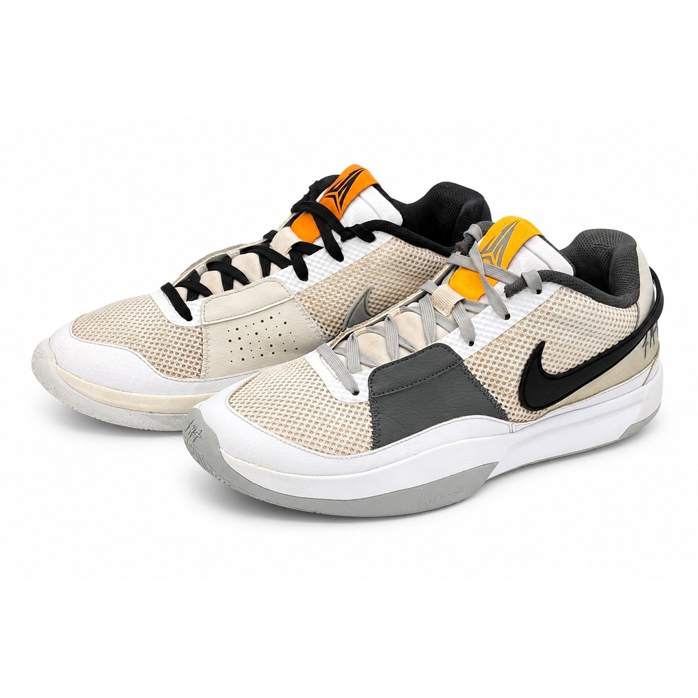 Nike Ja 1 Light Smoke Grey Men 10.5 Basketball Shoes White Black Mesh DR8785-10